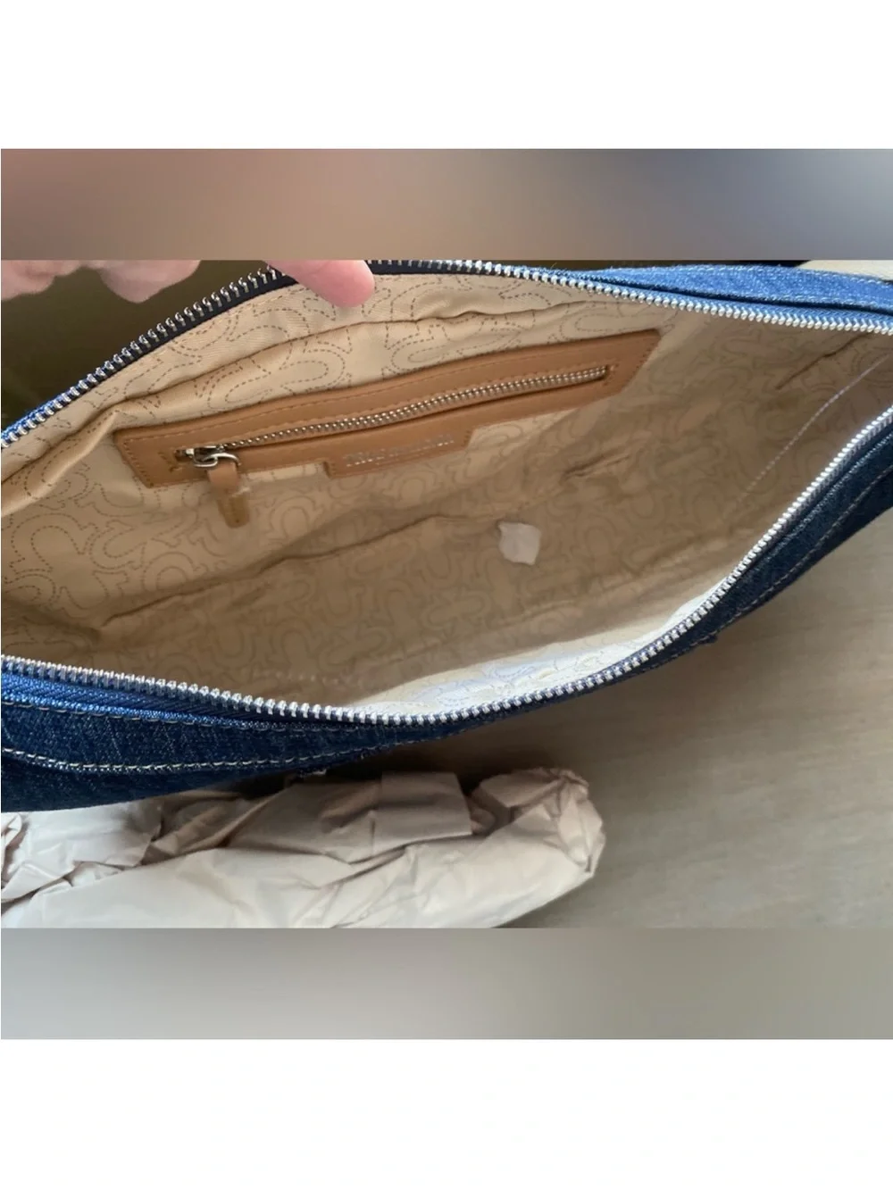NWT True Religion Utility Hobo Denim Bag w/ Shoulder Crossbody Strap HorseShoe